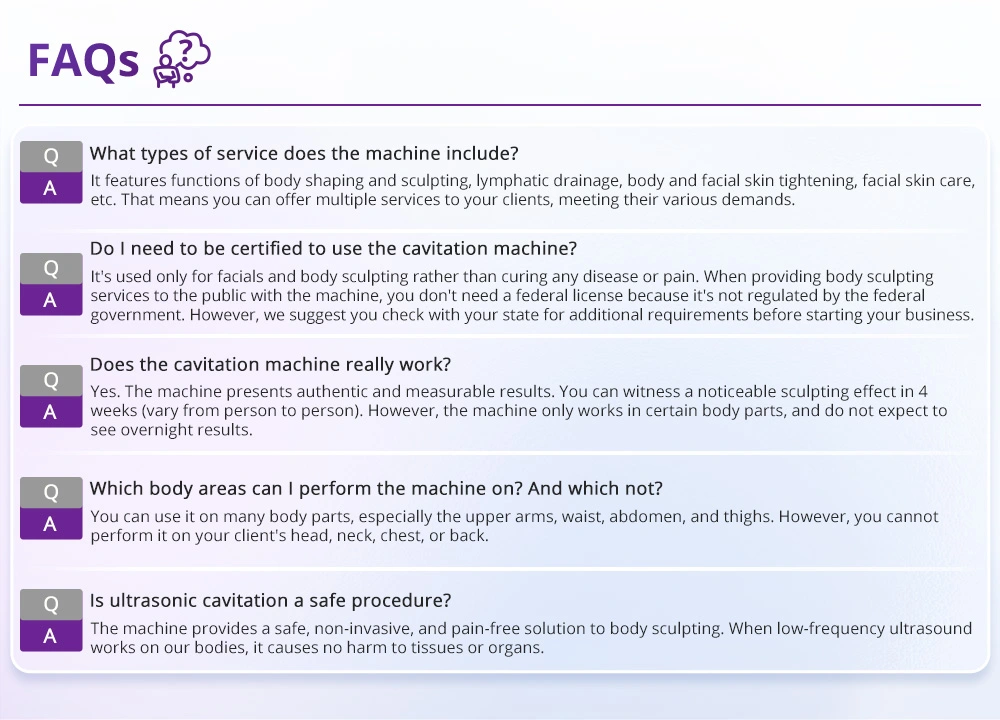 cavitation and radio frequency machine faq